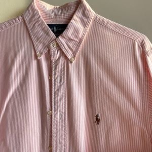 Polo Ralph Lauren - pink/white seersucker dress shirt
